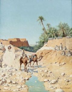 L'oued Aux Abords De L'oasis by Jean Baptiste Paul Lazerges
