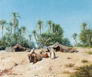 Campement Dans L'oasis by Jean Baptiste Paul Lazerges