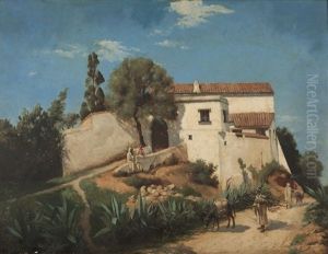 Figures Near A Hillside Compound, Morocco