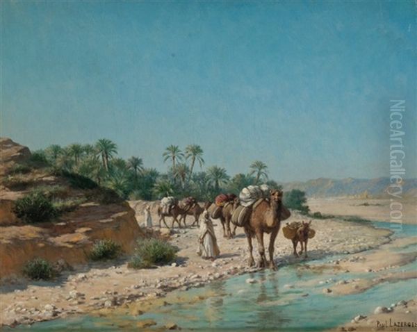Caravane Franchissant Un Oued - view 1