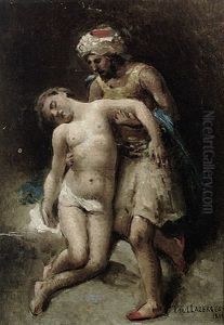 Nubier Mit Sklavin by Jean Baptiste Paul Lazerges