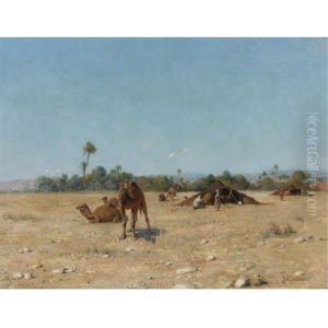 The Nomads Camp, Biskra by Jean Baptiste Paul Lazerges