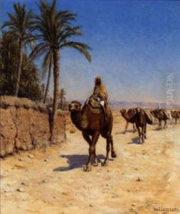 A Caravan In North Africa by Jean Baptiste Paul Lazerges