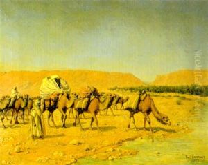 Camel Caravan by Jean Baptiste Paul Lazerges