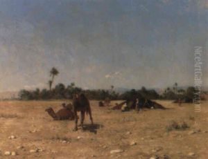 Camels By An Arab Encampment by Jean Baptiste Paul Lazerges