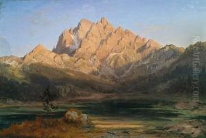 Gegend Bei Bratz Im Klostertal (vorarlberg) by Ferdinand Konrad Bellermann