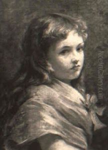 Little Girl With A Red Bow by Jean Baptiste Paul Lazerges