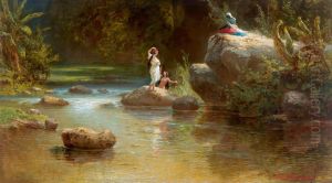 Bagnanti Al Fiume by Ferdinand Konrad Bellermann