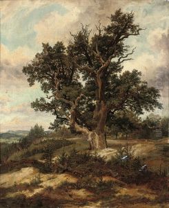 Tree On A Mountain Pass by Ferdinand Konrad Bellermann