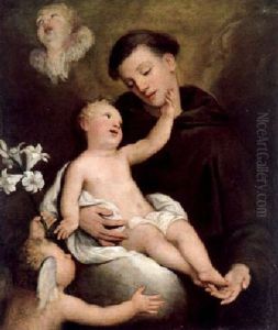 Der Heilige Antonius Mit Den Jesusknaben by Gregorio Lazzarini