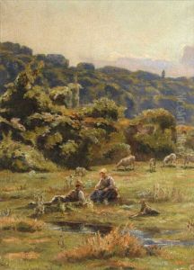 Bergers Au Repos by Ernest Le Villain