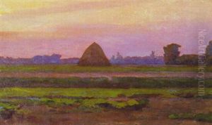 Meule Au Crepuscule by Ernest Le Villain