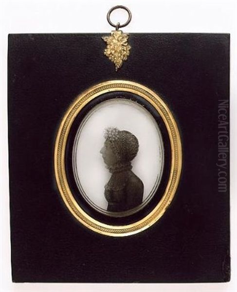 Mrs. Thomas Grant (nee Anne Tassel), Profile To The Left, Wearing Pelisse Robe, Ruff And Cornet Cap Decorated At The Front With Small Flowers - view 1