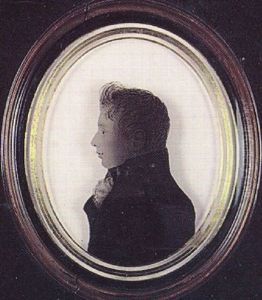 A Young Midshipman, Wearing High Collared Coat And Lace Cravat by Arthur Lea