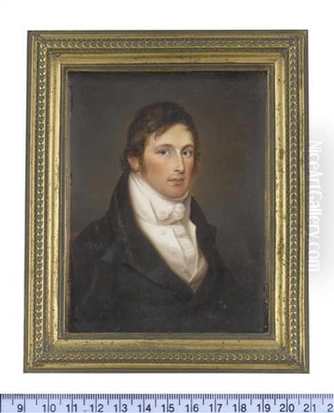 Portraits Of Mr And Mrs James Blair (1789-1841): The Former, Wearing Black Coat...; The Former, Wearing White Gown Gathered Under Her Empire Line (pair) - view 1