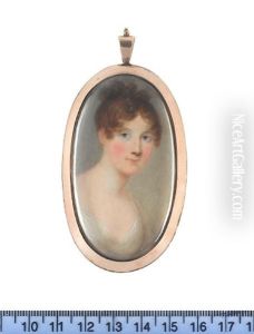 A Lady, Wearing White Dress, Her Hair Curled And Upswept