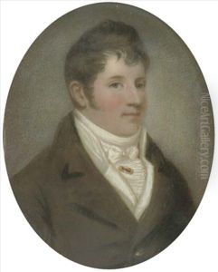 A Gentleman In Brown Coat And Pleated White Cravat With Stickpin