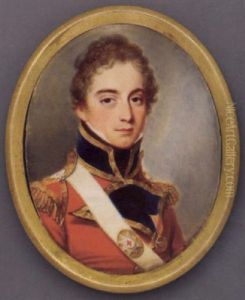Lieutenant-colonel W. George Collier In Scarlet Coat Of The Coldstream Guards, With Blue Collar And Facings, Gold Epaulettes, White Cross Sash, White Shirt And Black Stock
