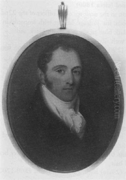 A Gentleman In Dark Brown Coat With Pale Brown Waistcoat, White Shirt And Lace Cravat - view 1
