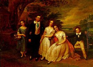 A Group Of Five Of The Children Of Major Horatio Nelson Noble, In A Park A Group Of Five Of The Children Of Major Horatio Nelson Noble, In A Park