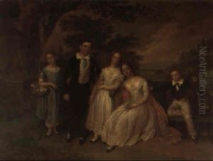 A Group Portrait Of Five Of The Children Of Major Horatio Nelson Noble A Group Portrait Of Five Of The Children Of Major Horatio Nelson Noble