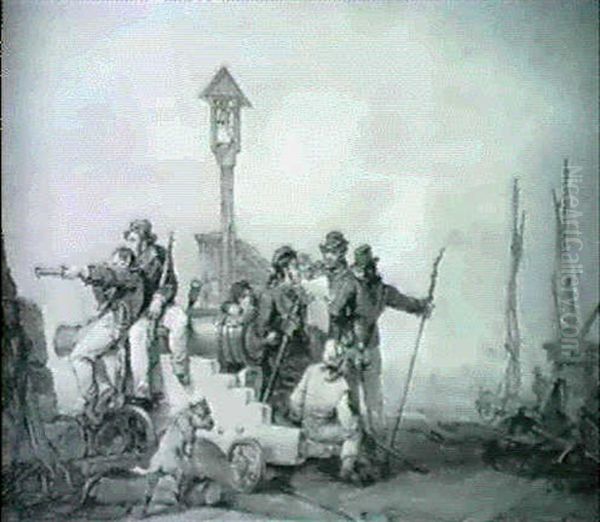 Look Out Men At Dover Watching The Encapment Between Calais And Boulogne Containing The French Troops... - view 1