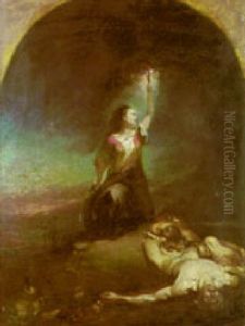 Rizpah Protecting The Dead Bodies Of The Sons Of Saul by Charles H. Lear