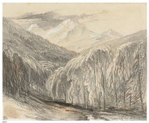 The Pass Of Monte D'oro, Corsica; Tor San Eusebio; Figures Loading A Barge; A Tower In The Campagna, Rome; And A Coastal Hilltop Castle (5 Works) by Edward Lear