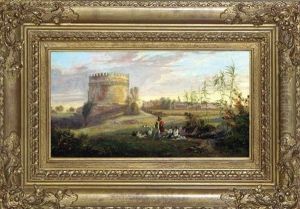 The Tomb Of Cecilia Metella On The Via Appia by Edward Lear
