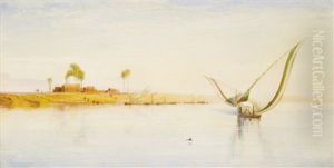 Nile Boats Near Deir El Kadige, Noon