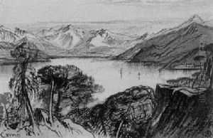 Lake Como From The Villa Serbellone by Edward Lear