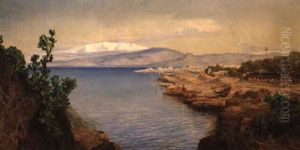 The Coast Of Lebanon, Mt. Sannine In The Distance