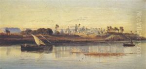 Negadeh, On The Nile Near Thebes by Edward Lear