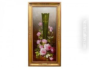 Still Life With Roses And Tall Vase Still Life With Roses And Tall Vase