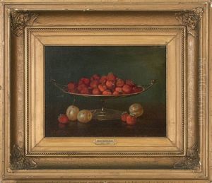 Still Life Of Strawberries And Plums by Edward Chalmers Leavitt