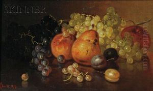 Tabletop Still Life With Fruit by Edward Chalmers Leavitt