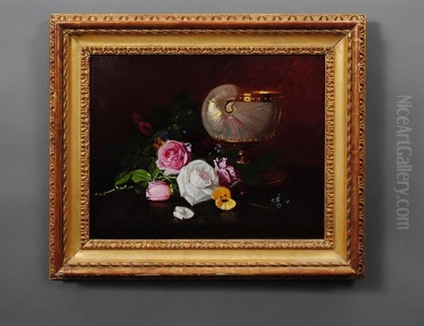 Still Life With Roses And Shell Vase - view 1