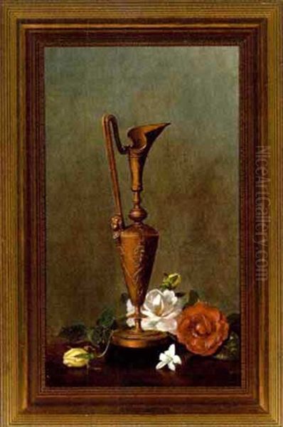 Gilt Bronze Ewer With Flowers - view 1