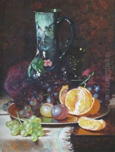 Still Life With Pitcher And Fruit by Edward Chalmers Leavitt