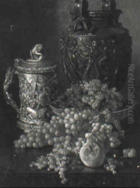 Still Life With Vase, Tankard, Grapes And Currants - view 1