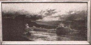Sunset On The Beach by Edward Chalmers Leavitt