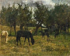 Kone Na Pastve by Otakar Lebeda