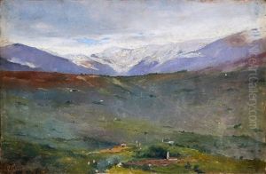 Alpine Landscape At Lake Garda by Otakar Lebeda
