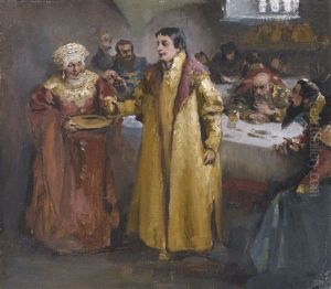 Offering To The Groom by Klavdiy Vasilievich Lebedev