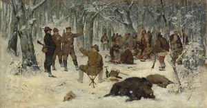 After The Hunt by Klavdiy Vasilievich Lebedev