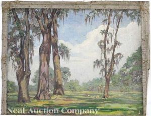 Louisiana Landscape With Moss Laden Cypress Trees by Marie de Hoa LeBlanc