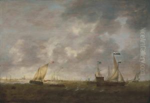 The Zeeland Fleet On The Merwede, Dordrecht In The Distance