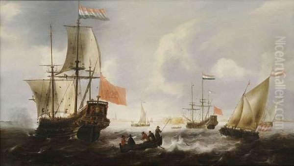 Dutch Frigates And Fishing Boats At The Coast Of Vlissingen. - view 1
