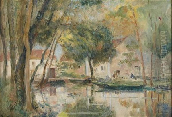 Landscape With River Reflecting The Houses - view 1