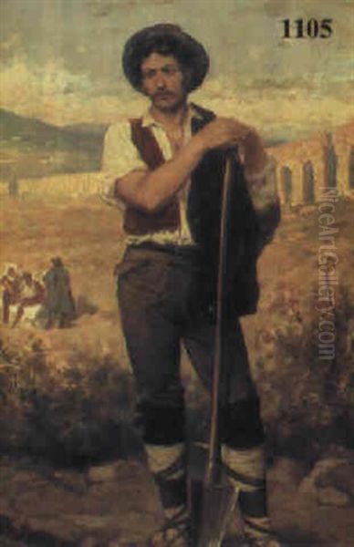 Arbeiter In Sud-italienischer Landschaft - view 1